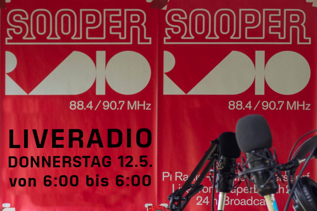 Plakat Sooper Radio - Liveradion von Pi Radio und Radio Woltersdorf